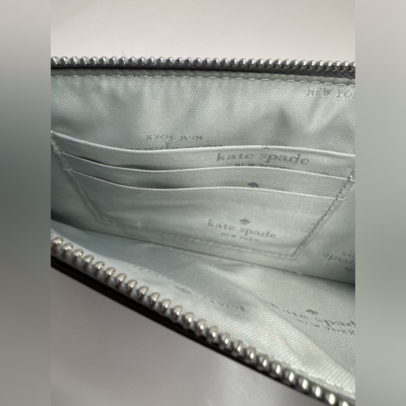 #134 Kate Spade NWT Lucy Medium L Zip Wristlet Patent Fabric Candied Flower - Picture 12 of 14